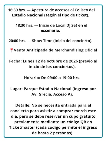 Metro de Santiago extenderá su funcionamiento hasta las 00.00 en estaciones seleccionadas después de los conciertos.