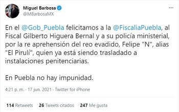"En Puebla no hay impunidad",