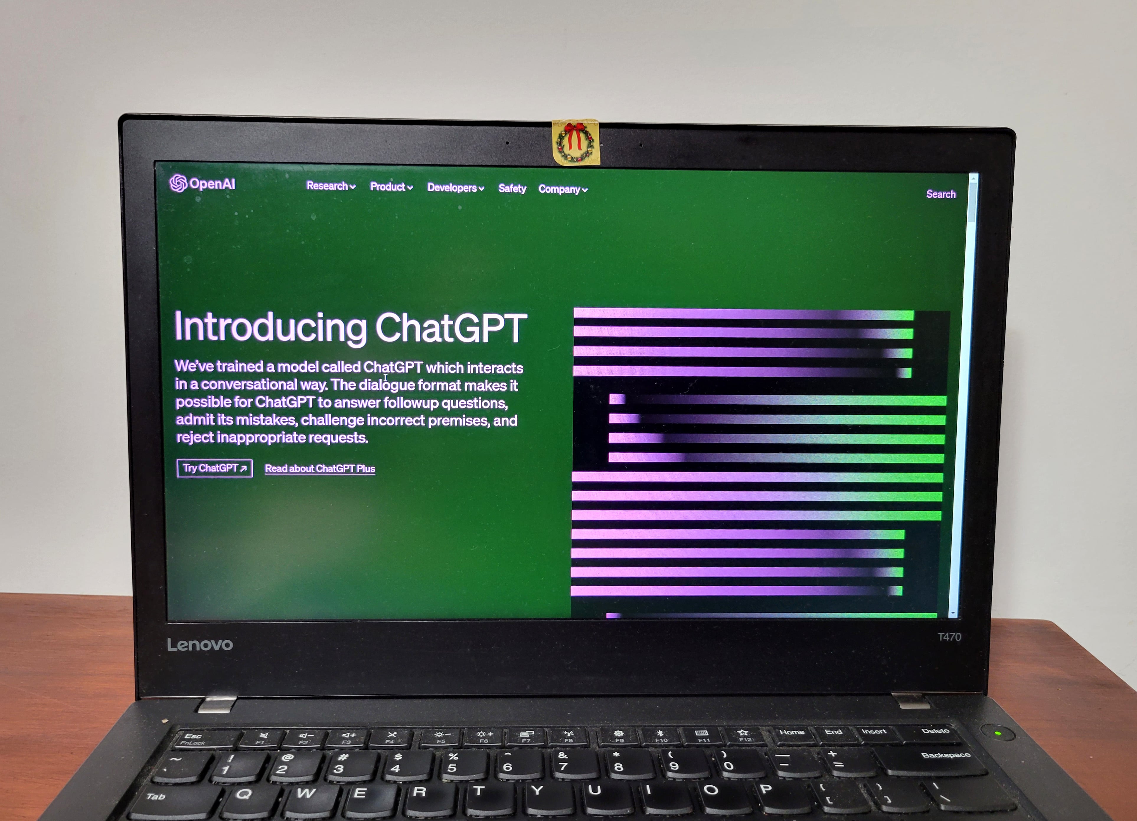 Fotografía de archivo de un ordenador con la portada de ChatGPT, un programa de inteligencia artificial desarrollada por la empresa OpenAI. (EFE/ Latif Kassidi ARCHIVO)