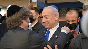 visita de Javier Milei al Muro de los Lamentos con Benjamín Netanyahu