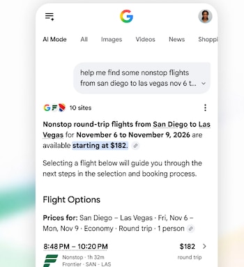 El Modo IA de Google ahora te permitirá rastraer el precio de los vuelos.