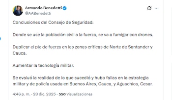 El ministro Armando Benedetti reveló