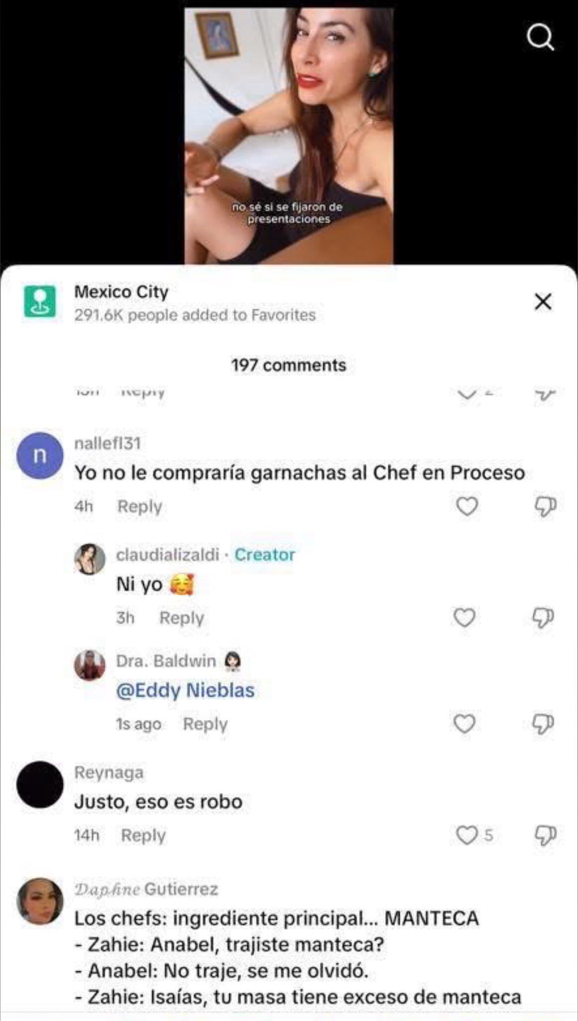 Usuarios de redes sociales compartieron imágenes de supuestos comentarios hechos por Claudia Lizaldi tras la eliminación de Chef en Proceso. (Foto: Típico, Facebook)