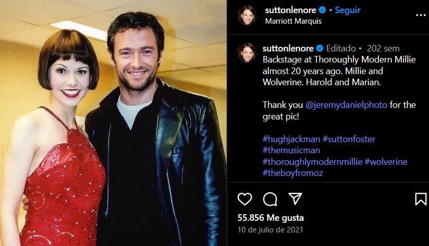 Foster y Jackman se conocieron en los años 2000 dentro del ambiente teatral neoyorquino.(Instagram: suttonlenore)