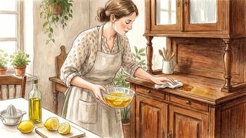 Haz que la madera luzca como nueva con esta mezcla de aceite de oliva y jugo de limón