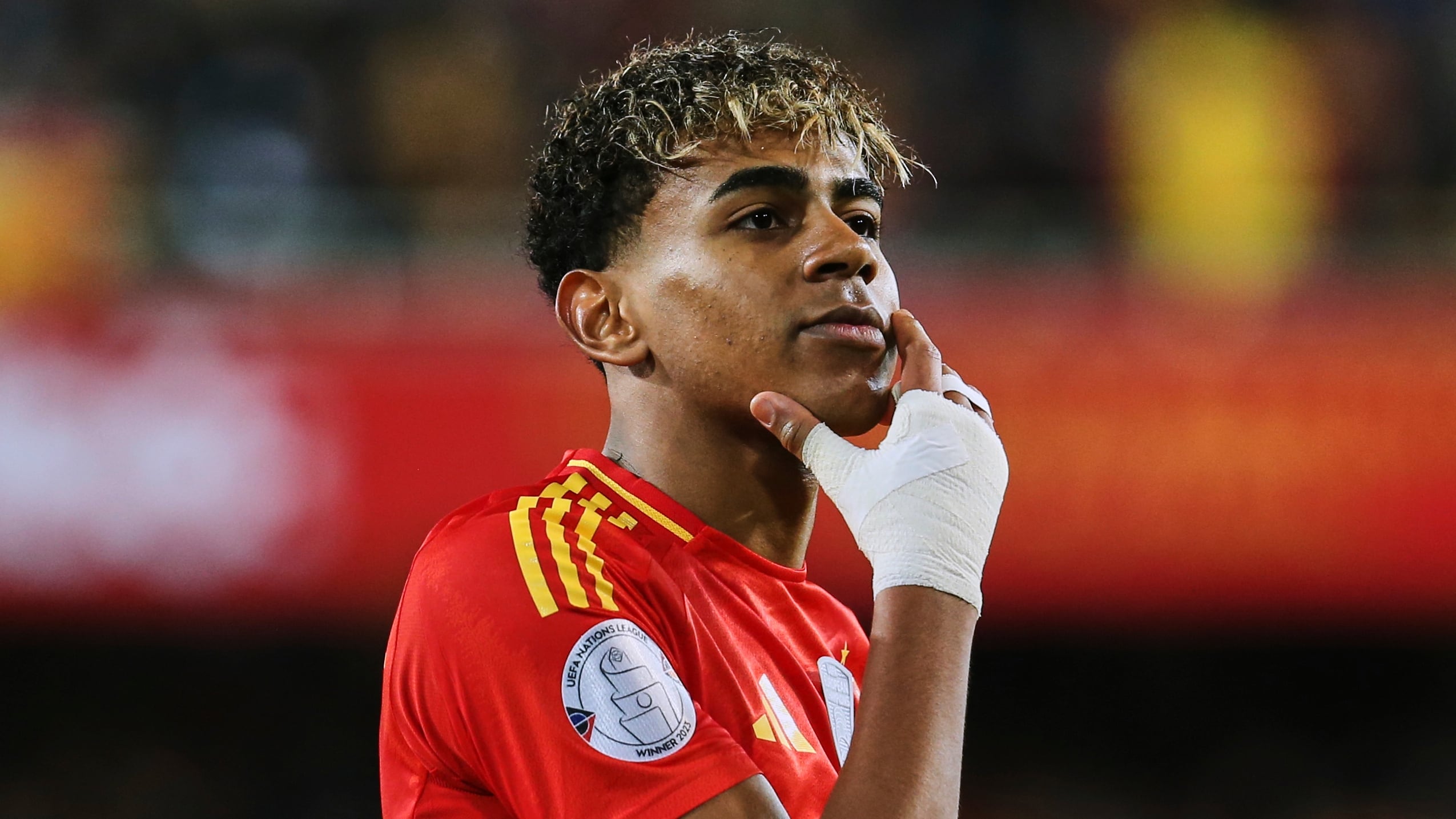 El jugador español Lamine Yamal (AP Foto/Alberto Saiz)