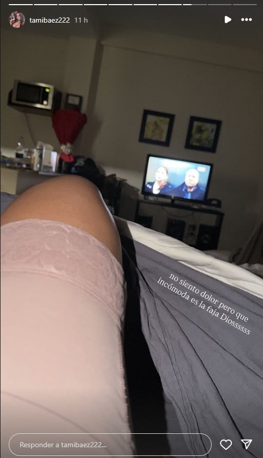 Tamara Báez había mostrado imágenes desde la clínica cuando estuvo operada (Instagram)