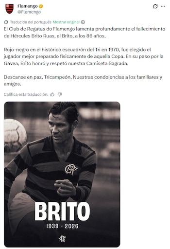 El defensor fue titular en los seis partidos que Brasil jugó en el Mundial de México 1970, incluida la final ante Italia, donde los brasileños se impusieron por 4 a 1 en el Estadio Azteca