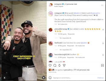 J Balvin llevó a Ryan Castro a hablar de sus raíces - crédito @ryancastro/IG