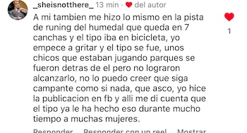 Una joven contó que el mismo sujeto se pasearía por el parque de Ciudadela Colsubsidio y allí perseguría a jóvenes en bicicleta - crédito suministrado a Infobae Colombia