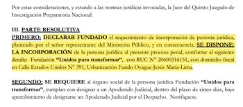Resolución de la jueza Margarita