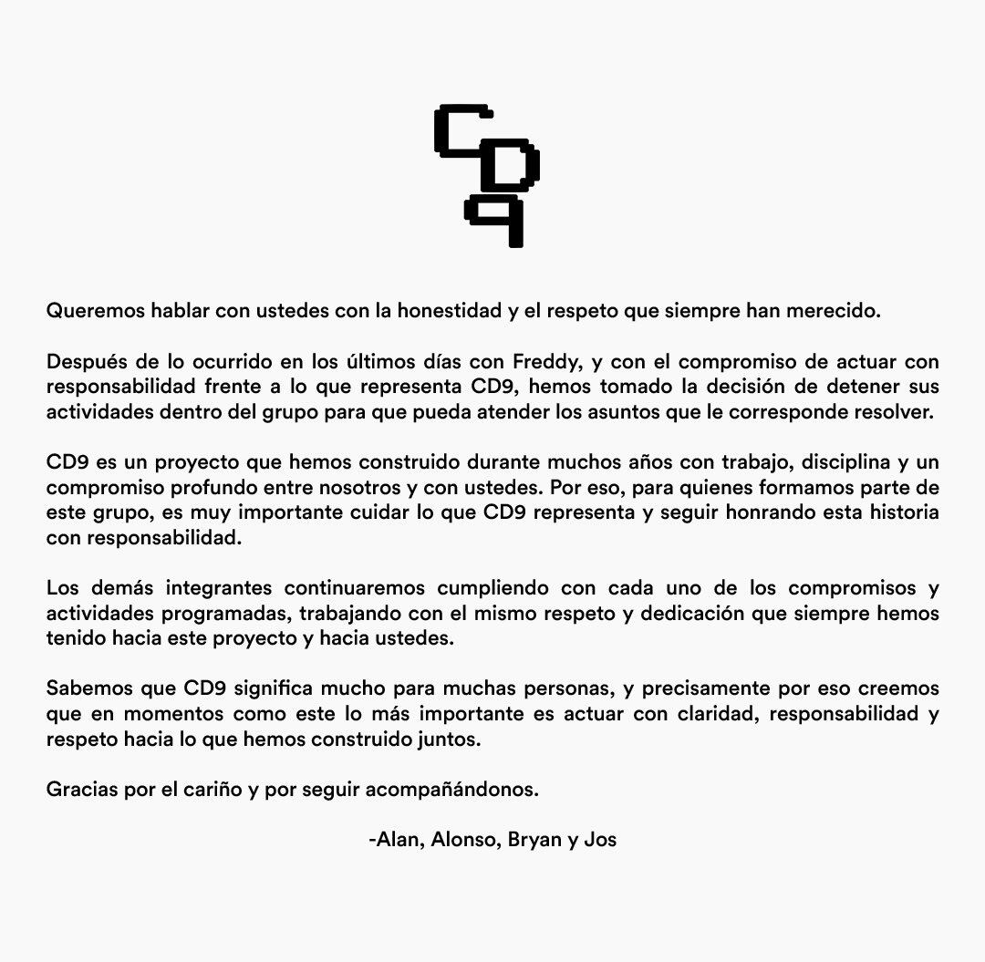 Las acusaciones contra Freddy Leyva y la respuesta de CD9 (@CD9)