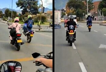 Video: motociclista en Bogotá intentó