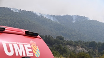 Muere un militar de la UME en un accidente de tráfico durante la extinción del incendio de Riglos (Huesca)