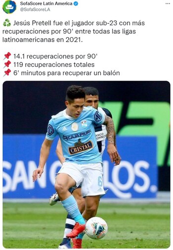 Publicación de SofaScore destacando a