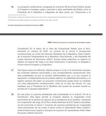 La CIDH analiza la vacancia