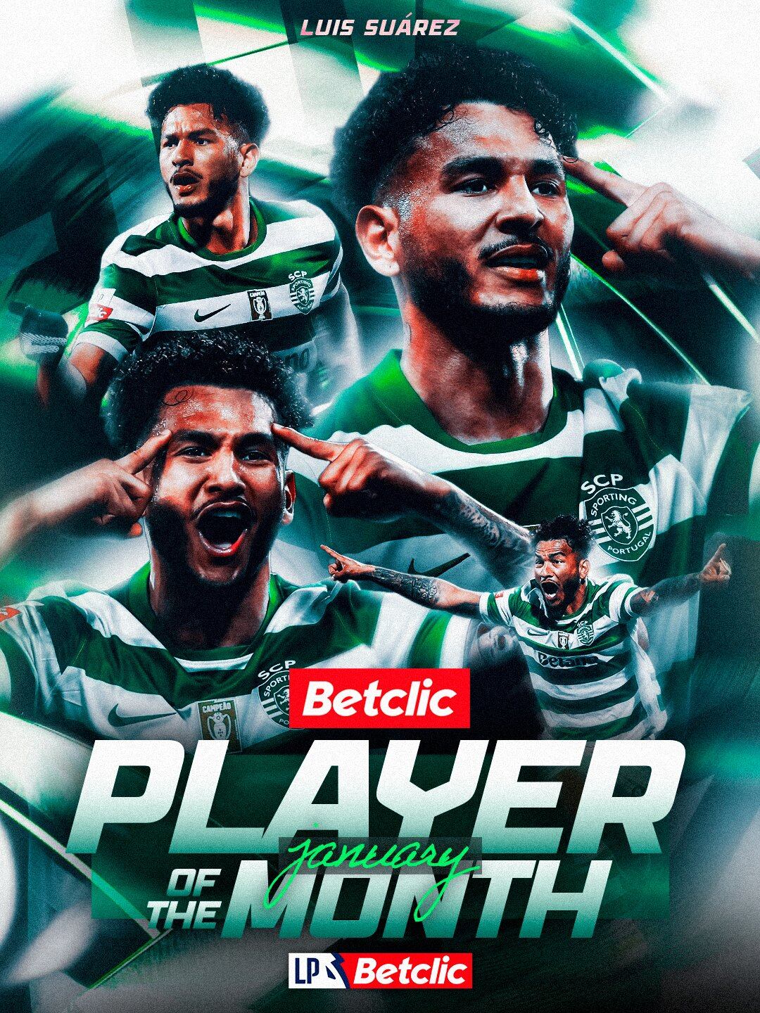 El reconocimiento a Luis Javier Súarez como jugador del mes llegó el 12 de febrero de 2026 - crédito @ligaportugal / X
