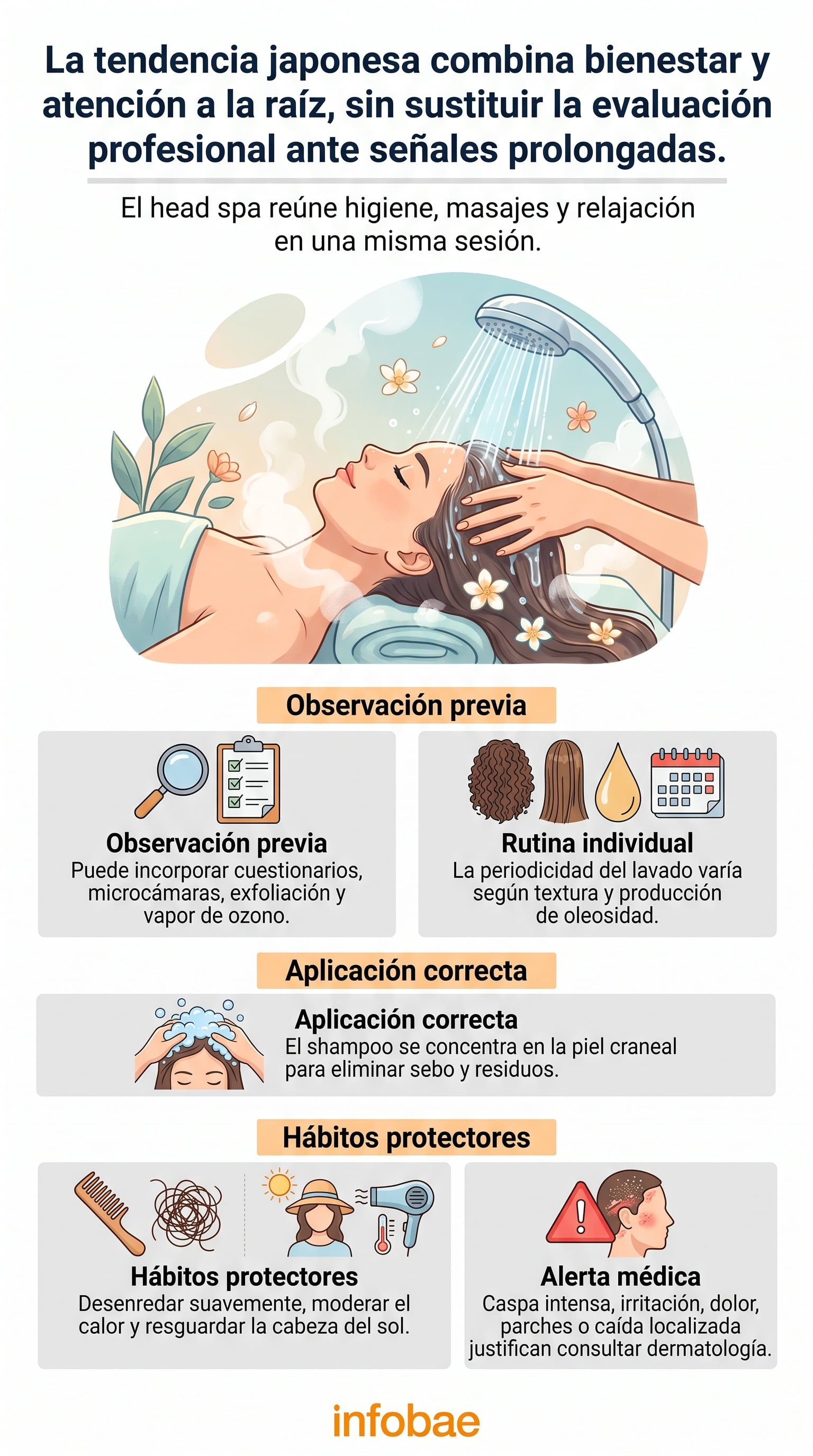 La práctica originada en Japón centra la atención en el cuero cabelludo. (Imagen Ilustrativa Infobae)