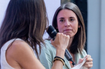 12/09/2026 (I-D) La secretaria general de Podemos, Ione Belarra, la secretaria política de Podemos y eurodiputada, Irene Montero, durante el acto 'Paz, casa, trabajo' organizado por Podemos, en Espacio Larra, a 12 de septiembre de 2026, en Madrid (España).
POLITICA
Ricardo Rubio - Europa Press