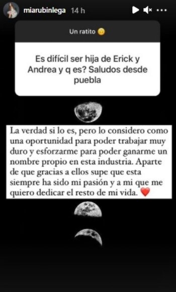 Mia Rubín reveló a través