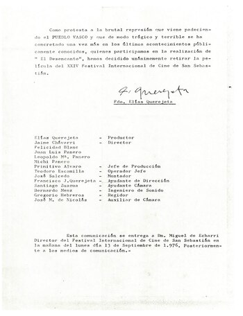 Carta de retirada de "El