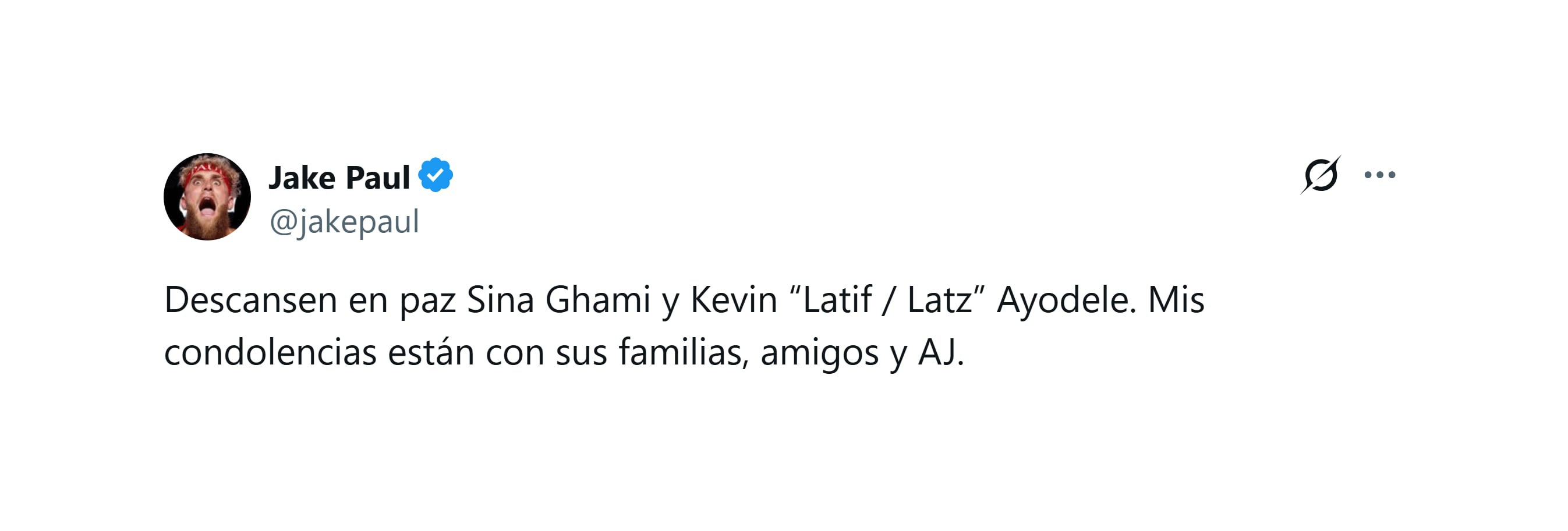 El posteo de Jake Paul