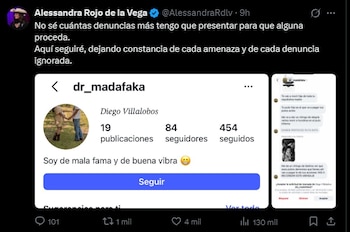 La funcionaria compartió capturas de pantalla de mensajes que un usuario en Instagram le dejó, donde la amenazaban de muerte.