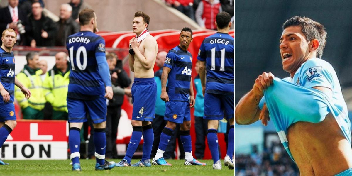 El gol de Sergio Agüero en 2012 definió la Premier League a favor del Manchester City y dejó una profunda herida en el Manchester United (Composición fotográfica)