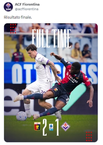Genoa venció 2-1 a la Fiorentina y consiguió su primer triunfo de la temporada en la Serie A.