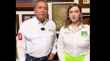 Manlio Fabio Beltrones y Lizbeth Gutiérrez. (Captura de pantalla)