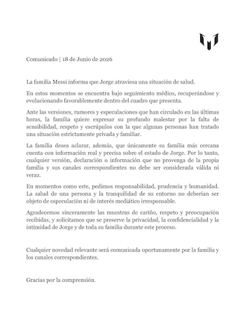 comunicado padre de Messi