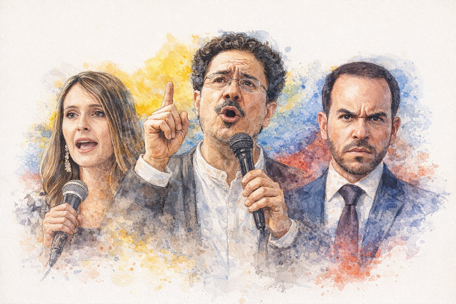 En las mediciones recientes efectuadas por Atlas-Intel, Iván Cepeda lideraría la intención de voto, seguido por Abelardo de la Espriella y Paloma Valencia - crédito Imagen Ilustrativa Infobae