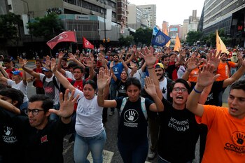 Marcha opositora en Caracas, Venezuela