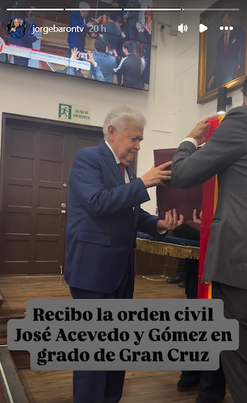 Jorge Barón se incorporó a la lista de personalidades reconocidas por su contribución cultural y social a la capital - crédito @jorgebarontv/ Instagram