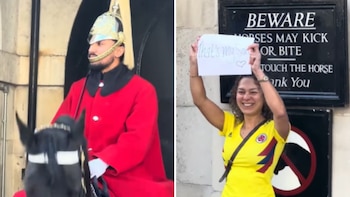 Madre colombiana se hizo viral en redes sociales por orgulloso video con su hijo, miembro de la guardia real de Inglaterra