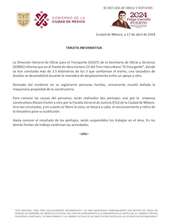 Suspenden obras en el Tren