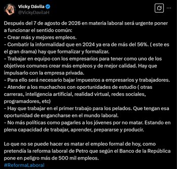 Vicky Dávila aprovechó el hundimiento