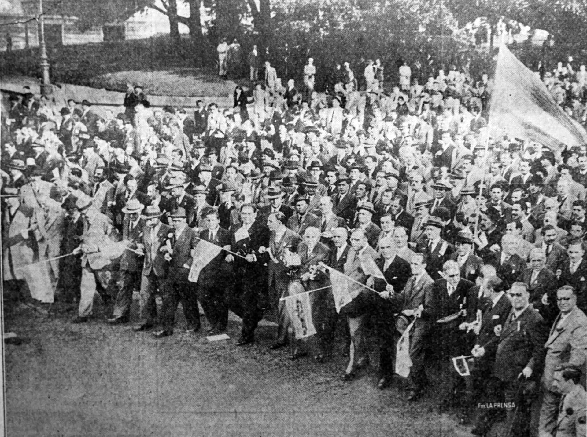 En la primera línea de la manifestación iban los principales dirigentes políticos