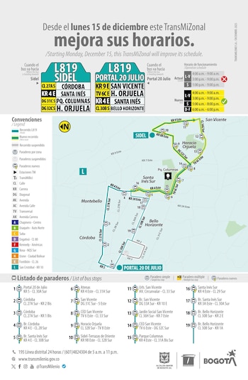 El servicio L819 amplía su