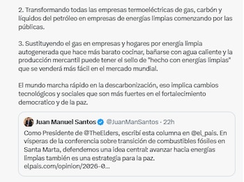 Petro planteó soluciones para que los colombianos dejen atrás el uso de gas - crédito @petrogustavo/X