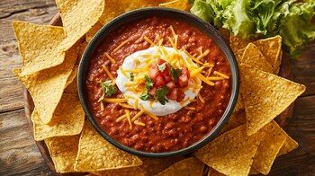 Totopos crujientes caseros servidos con