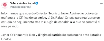 La Selección Mexicana aclaró los rumores de que se encontraba delicado de salud.