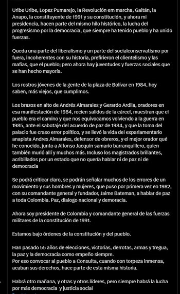 Gustavo Petro mencionó su convocatoria