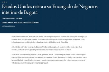 Estados Unidos criticó recientes declaraciones