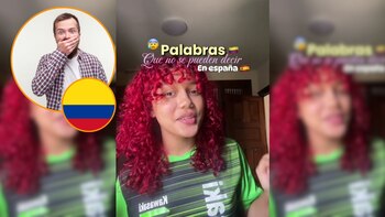 Una colombiana señala las palabras