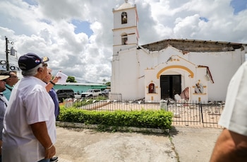 Una de las iglesias católica impactada por los efectos del terremoto en Panamá este 9 de octubre. (Presidencia)