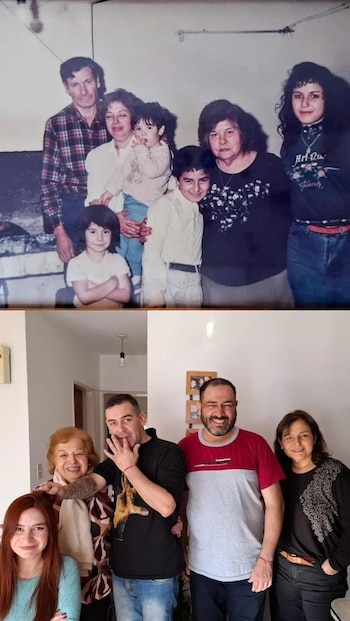 Recrearon una foto familiar en
