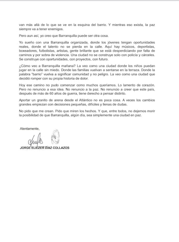 Alias Castor reiteró que sigue