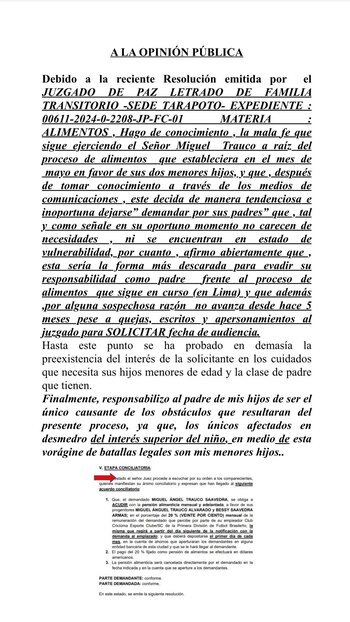 Expareja de Miguel Trauco acusa