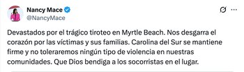 La congresista Nancy Mace lamentó